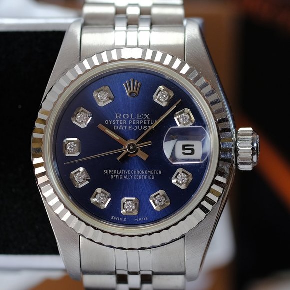 Rolex Datejust Factory Blue Diamond 26mm Watch-RARE - Picture 9 of 16